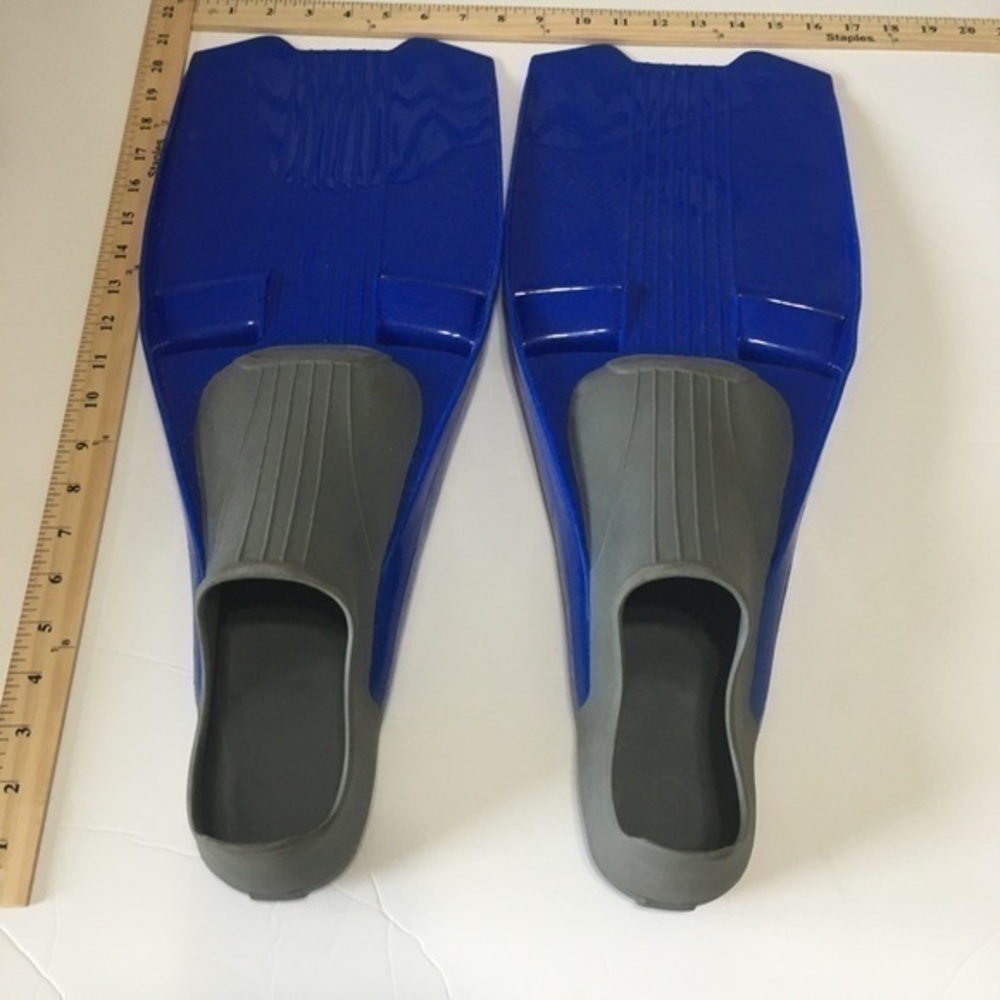 Blue and Gray Swim Fins mens size 9-10